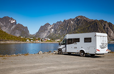 Image showing Family vacation travel RV, holiday trip in motorhome