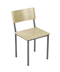 Image showing Wooden chair on white