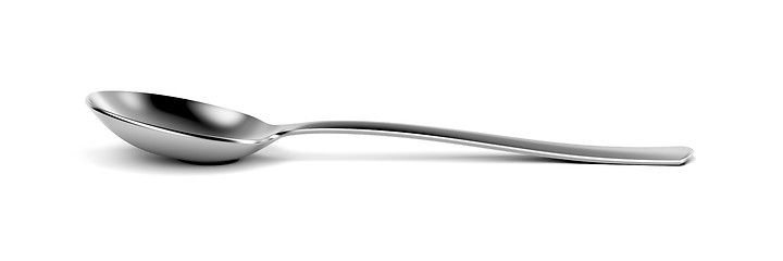 Image showing Silver spoon on white background