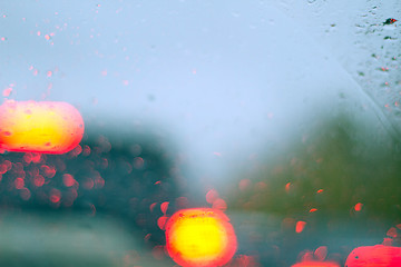 Image showing Raindrops on the glass