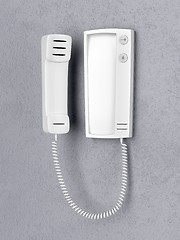 Image showing Intercom on gray wall