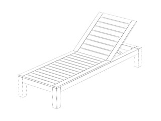 Image showing 3d model of sun lounger