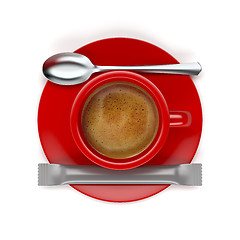 Image showing Espresso coffee on white background