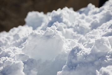 Image showing Snow detail glimmering in sunlight