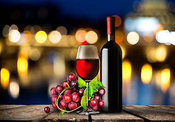 Image showing Bottle of red wine