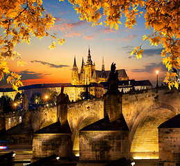 Image showing Illuminated Charles Bridge