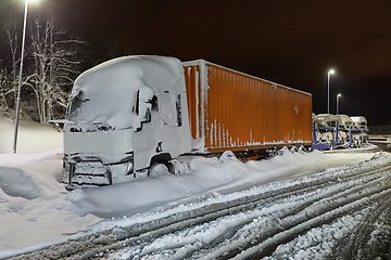 Image showing Cargo Truck In Snow