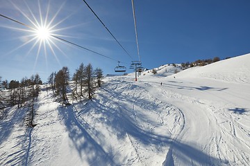 Image showing Ski lift ascend