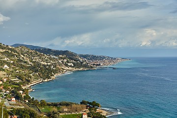 Image showing Mediterranean coastal landscape, French and Italian Riviera