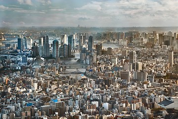 Image showing Tokyo downtown view from high above