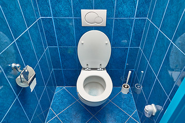 Image showing Toilet seat open