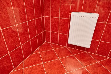 Image showing Tiled bathroom floor