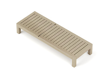 Image showing Wooden sun lounger