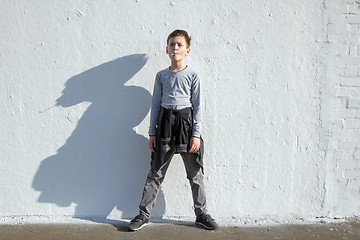 Image showing Boy with blue lollipop