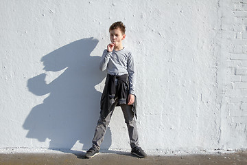 Image showing Boy with blue lollipop