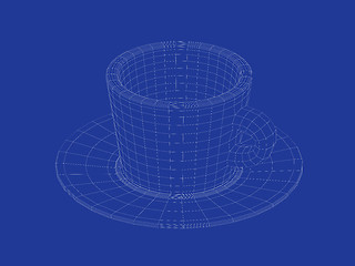Image showing Coffee cup wireframe