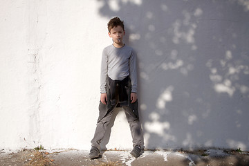 Image showing Boy with blue lollipop