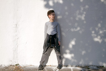 Image showing Boy with blue lollipop