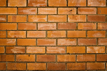 Image showing Background of red brick wall pattern texture.