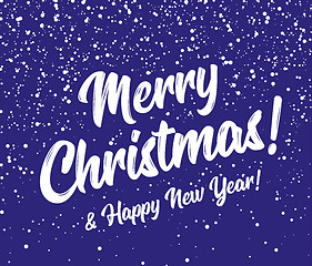 Image showing Merry christmas and happy new year snow background. Round snowflakes on a background of blue sky. Vector