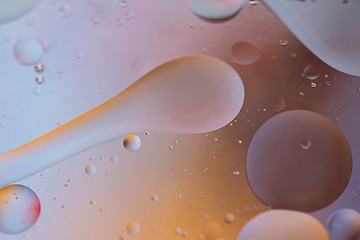Image showing Orange and gray abstract background picture made with oil, water and soap