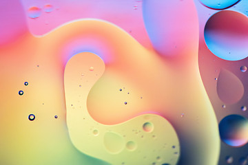 Image showing Rainbow abstract defocused background picture made with oil, water and soap