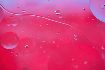 Image showing Red abstract background picture made with oil, water and soap