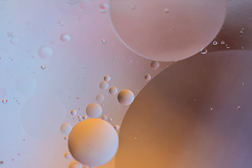 Image showing Orange and gray abstract background picture made with oil, water and soap