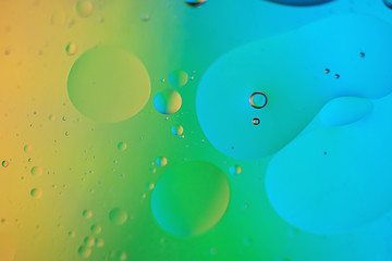 Image showing Rainbow abstract defocused background picture made with oil, water and soap