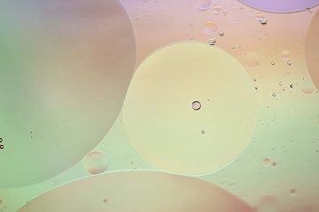 Image showing Defocused pastel colored abstract background picture made with oil, water and soap