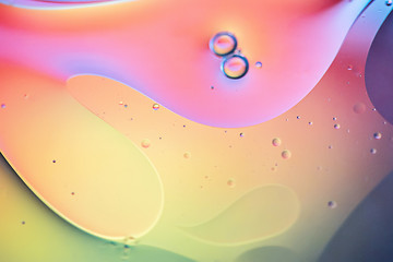 Image showing Rainbow abstract defocused background picture made with oil, water and soap