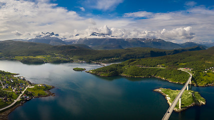 Image showing Panorama Beautiful Nature Norway.