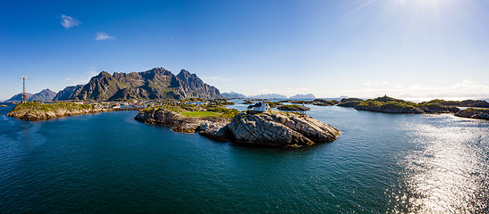 Image showing Henningsvaer Lofoten is an archipelago in the county of Nordland