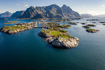 Image showing Henningsvaer Lofoten is an archipelago in the county of Nordland