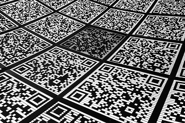 Image showing Abstract QR code background (abbreviated from Quick Response cod