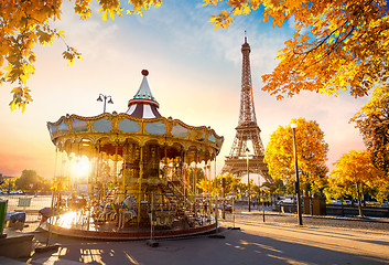 Image showing Carousel in autumn