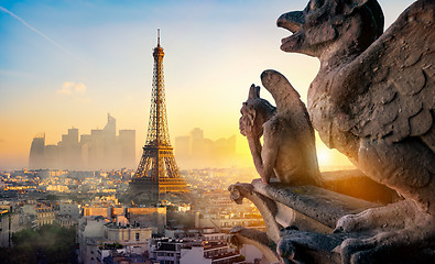 Image showing Chimera and Eiffel Tower