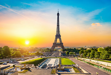 Image showing Eiffel Tower and fountain