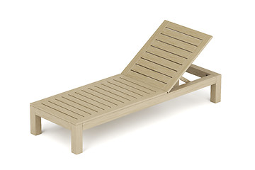 Image showing Wooden beach lounger