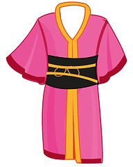 Image showing Feminine cloth kimono on white background insulated