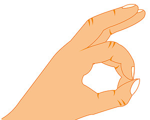 Image showing Hand of the person finger shows circle