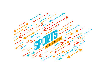 Image showing Sports geometric background vector illustration with arrows. Can be use for sport news, poster, presentation.