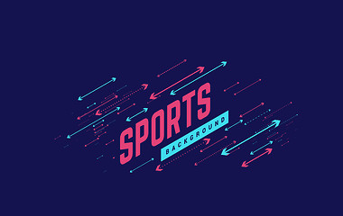 Image showing Sports geometric background vector illustration with arrows. Can be use for sport news, poster, presentation.