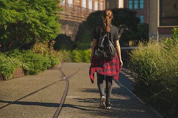 Image showing NYC girl, on the HighLine Park