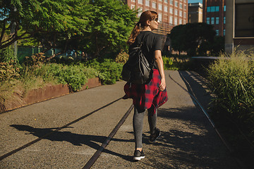 Image showing NYC girl, on the HighLine Park