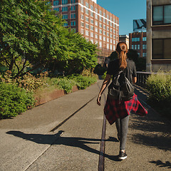 Image showing NYC girl, on the HighLine Park