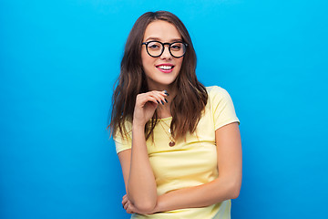 Image showing young woman or teenage girl in glasses