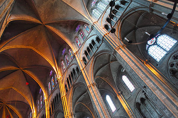 Image showing The beautiful nave of the cathedral bathed in light