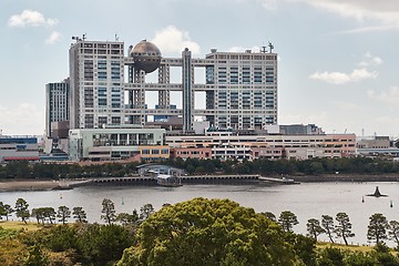 Image showing Fuji TV building in Odaiba, Tokyo, Japan