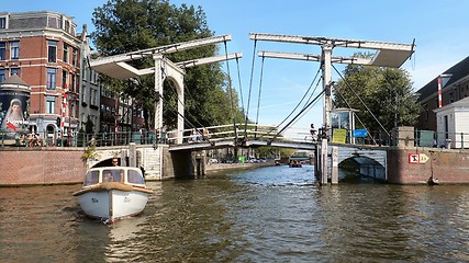 Image showing Amsterdam old wooden bridge